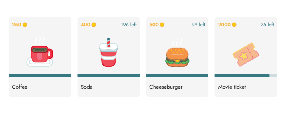 Frame 13 4 pixelated icons showcasing Attender Rewards